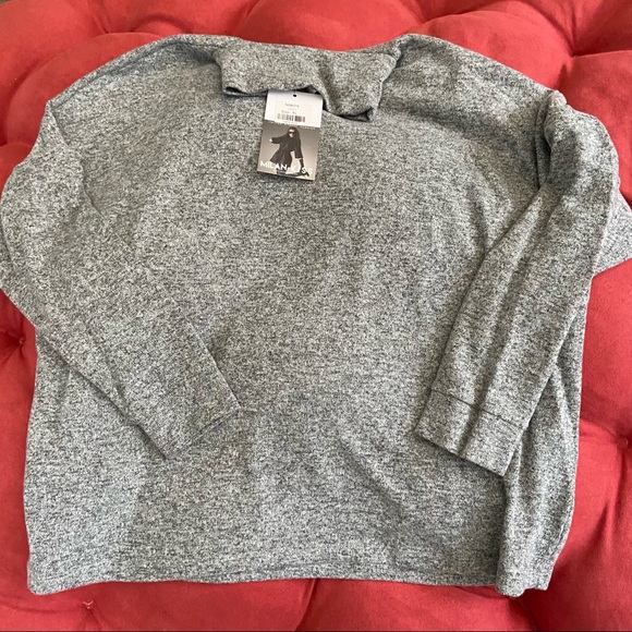 NWT Milan Kiss soft gray heather turtleneck mock neck sweater - Picture 7 of 11